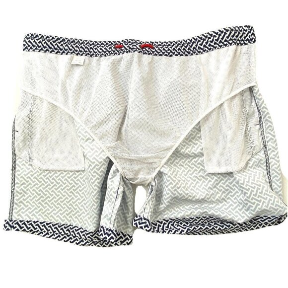 Soul of London Swim Shorts Men's size XXL Board Shorts Bathing Suit Blue White - Picture 10 of 10